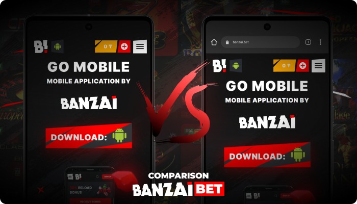 Compare the Banzai Bet website and app to find your perfect gaming experience