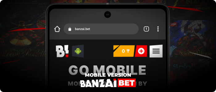 Experience Banzai Bet Casino on the go with its mobile version