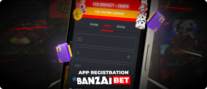 Registering on the Banzai Bet app is quick and easy